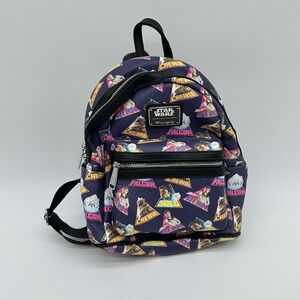Loungefly Star Wars‎ Disney Backpack Purple AOP 11" Chewie Solo Falcon Fan Gear